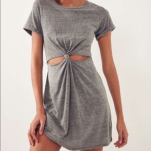 Grey Knotted T-shirt Dress